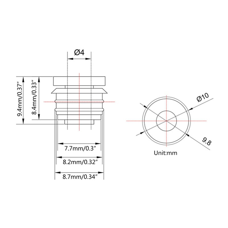 موصل هوائي 4 × 2 أنبوب تغذية PTFE أحمر موصل سريع لطباعة ثلاثية الأبعاد - Image 4