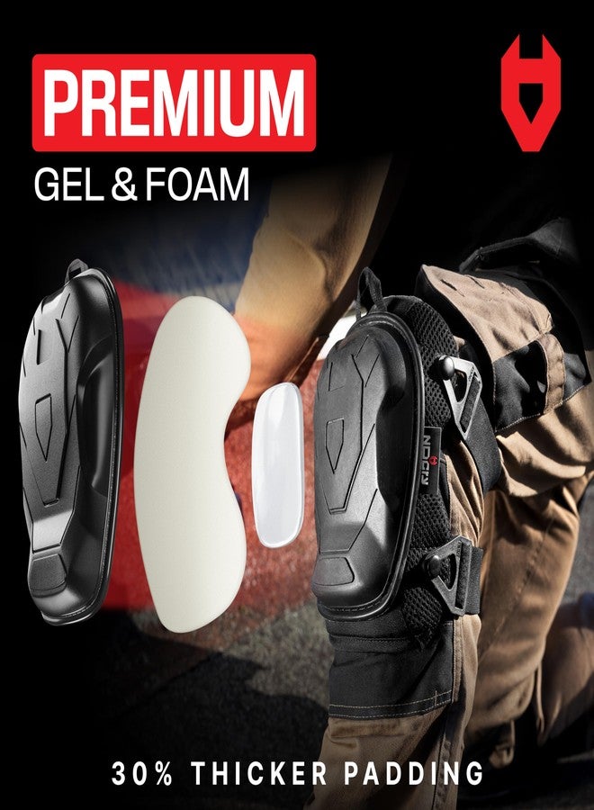 NoCry Professional Construction Knee Pads for Men and Women with Non-Slip Heavy Duty Cap and Ankle Support - Thick Foam and Gel Cushioning - Reinforced, Adjustable Straps and Military Grade Rivets - Image 4