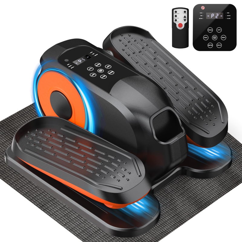 GooMags Mini Under Desk Elliptical Low Impact Electric Leg Exerciser As Seen on TV While Sitting for Seniors with Non-Slip Mat Quiet & Portable for Home and Office Black - Image 1