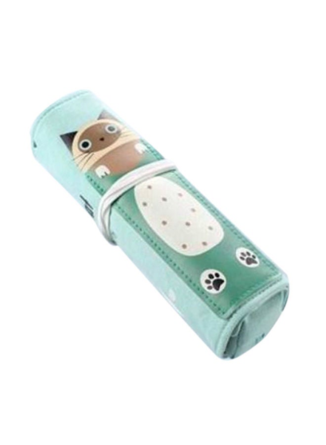 NIBEMINENT Cat Pattern Pencil Case Green