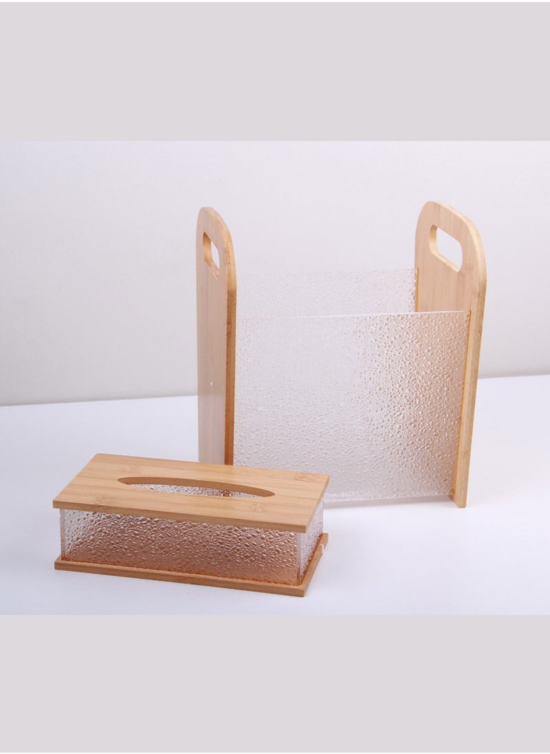 Generic An acrylic wastebasket and tissue box set, a dazzling touch.  - Image 3