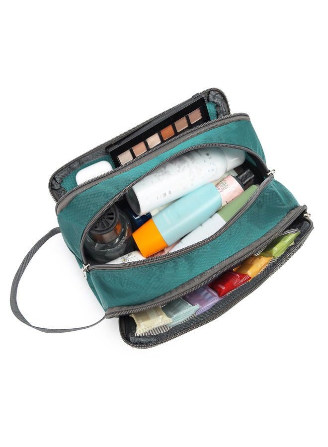 Yeiotsy Boys Toiletry Bag - Kids Travel Dopp Kit with Mesh Pockets, Compact Organizer for Gym, Camping, Hiking (Emerald Green) - Image 2