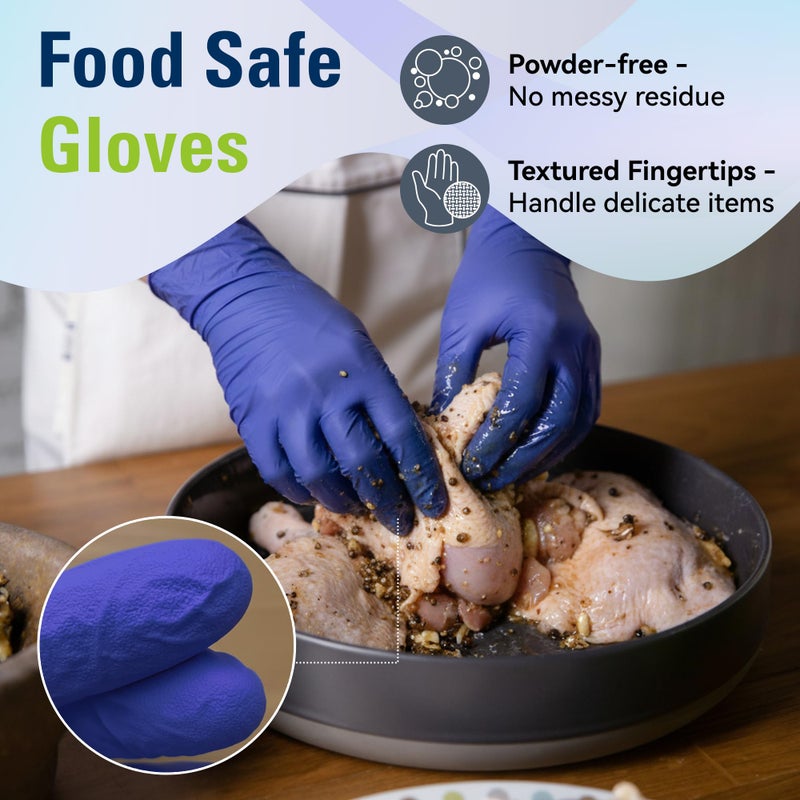 SWIFTLITE Disposable Nitrile Gloves, Food Safe, Latex-Free Powder-Free, Kitchen Rubber Gloves for Cooking, Cleaning and Food Prep (X-Large, 100) - Image 4