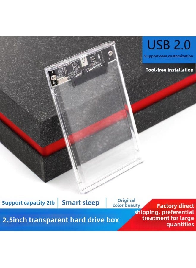 Transparent Mobile Hard Disk Box 2.5 Inch SATA Serial Port Solid State SSD Mechanical USB2.0 Push-pull Slide Cover Self-produced-Color:Transparent 3.1 Hard Drive Box  - Image 3