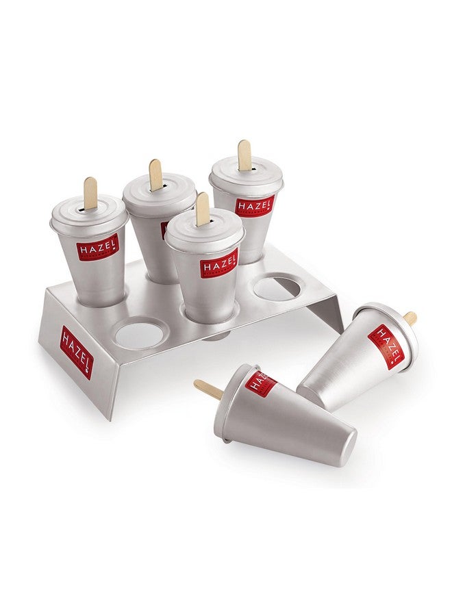 Hazel قالب كولفي من الألمنيوم هازيل | مجموعة قوالب كولفي مكونة من 6 مع حامل و 12 عصا مثلجات مجموعة DIY | صانع مثلجات قابل لإعادة الاستخدام - Image 1