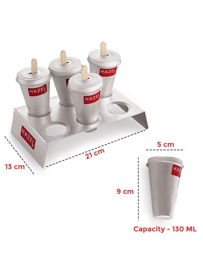 Hazel قالب كولفي من الألمنيوم هازيل | مجموعة قوالب كولفي مكونة من 6 مع حامل و 12 عصا مثلجات مجموعة DIY | صانع مثلجات قابل لإعادة الاستخدام - Image 4