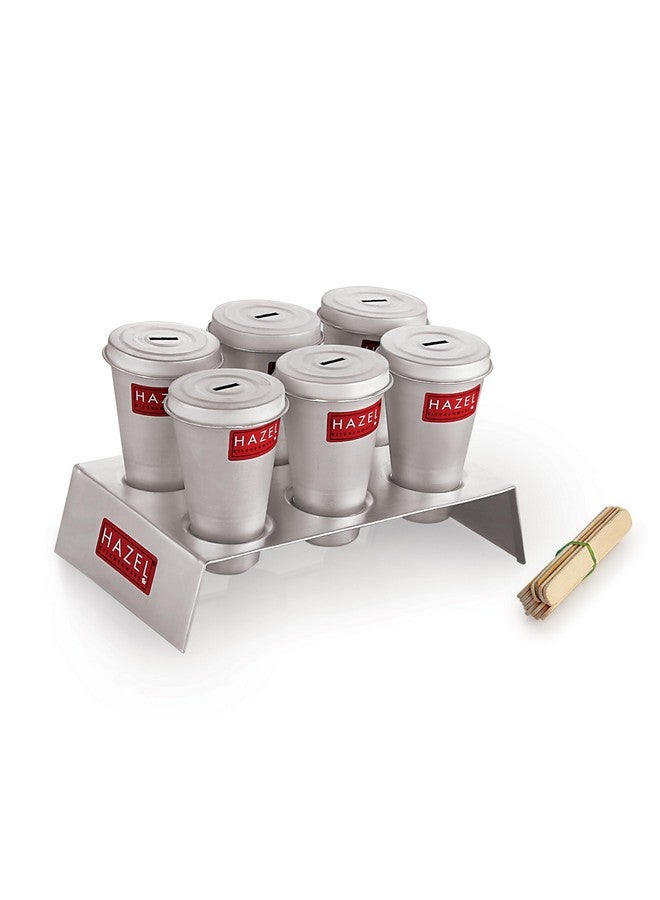 Hazel قالب كولفي من الألمنيوم هازيل | مجموعة قوالب كولفي مكونة من 6 مع حامل و 12 عصا مثلجات مجموعة DIY | صانع مثلجات قابل لإعادة الاستخدام - Image 5