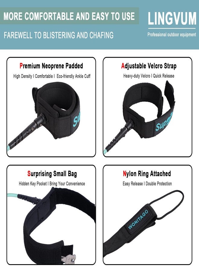 LINGVUM Coiled SUP Leash Premium Paddle Board Ankle Leashes Legrope Strap for Paddleboard, Surfboard, Longboard - Image 4