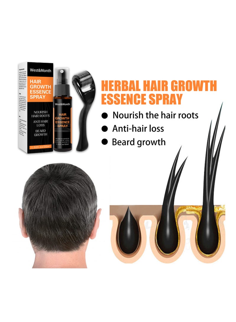 Gonice Skin Roller for Hair Growth, Natural Biotin Hair Growth Oil Serum Hair Loss Treatment Kit to Stimulate Hair Regrowth for Thicker Stronger Hair - Image 1