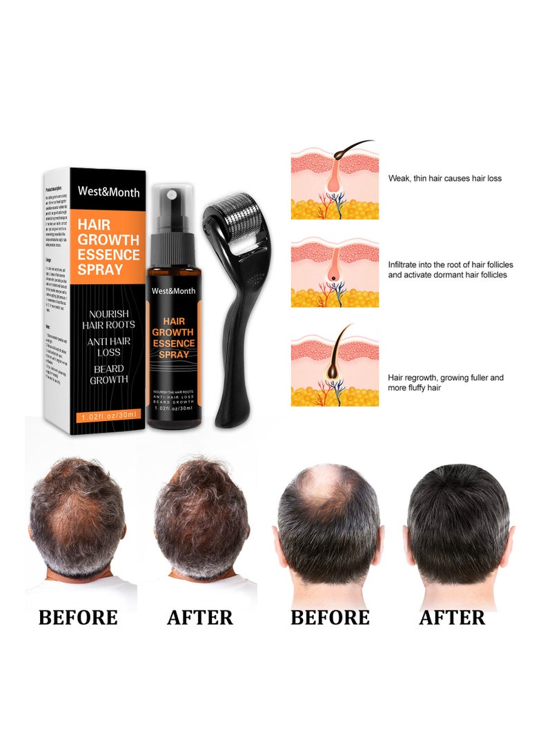 Gonice Skin Roller for Hair Growth, Natural Biotin Hair Growth Oil Serum Hair Loss Treatment Kit to Stimulate Hair Regrowth for Thicker Stronger Hair - Image 3