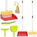 LIMIROLER Kids Cleaning Toy Set Toddlers Broom Dust Pan Set for Housekeeping Pretend Play Cleaning Set Cleaning Toys Gift for Toddlers Girls Boys Age 36 Years Old 6PCS Red Set - Image 2