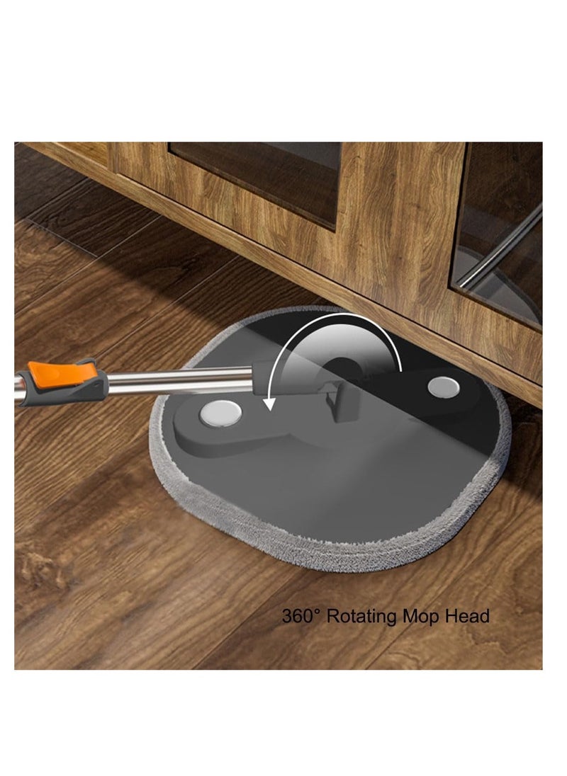 Spin Mop & Bucket Set,Microfiber Flat Mop with Bucket & 5 Spin Mop Refill for Kitchen Bedroom,360° Rotating Floor Mop with Adjustable Handle/Wringer Set/Dirty Clean Water Seperated System (Square)