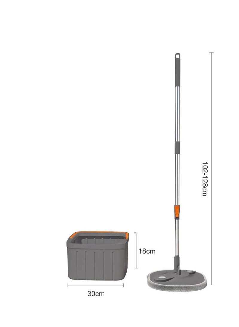 Spin Mop & Bucket Set,Microfiber Flat Mop with Bucket & 5 Spin Mop Refill for Kitchen Bedroom,360° Rotating Floor Mop with Adjustable Handle/Wringer Set/Dirty Clean Water Seperated System (Square)