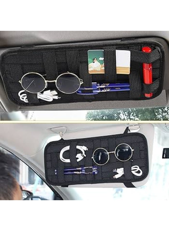 Car Sun Visor Organizer Multi Pocket Storage Holder for Car Accessories Sunglasses Cards Documents Tissue Holder Universal Fit Durable Interior Organizer - Image 2