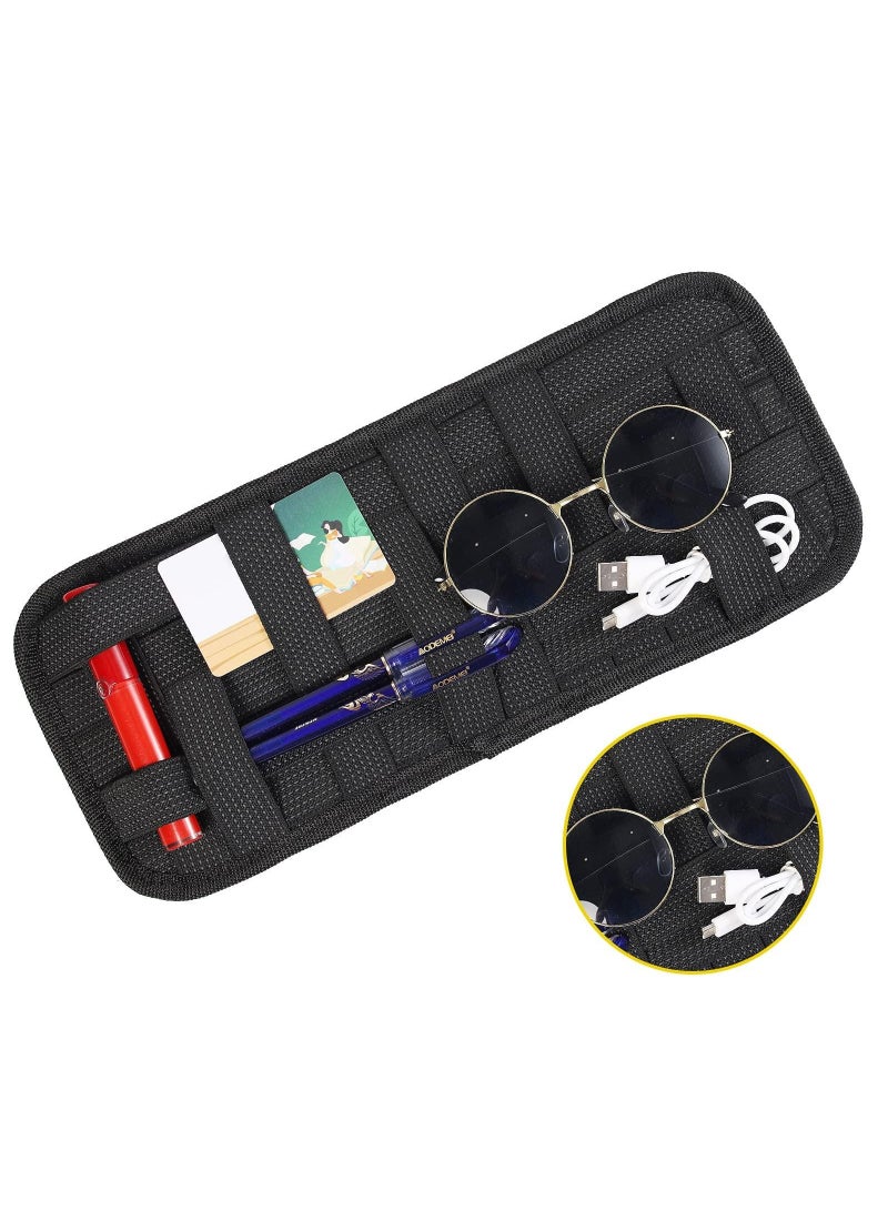 Car Sun Visor Organizer Multi Pocket Storage Holder for Car Accessories Sunglasses Cards Documents Tissue Holder Universal Fit Durable Interior Organizer - Image 4