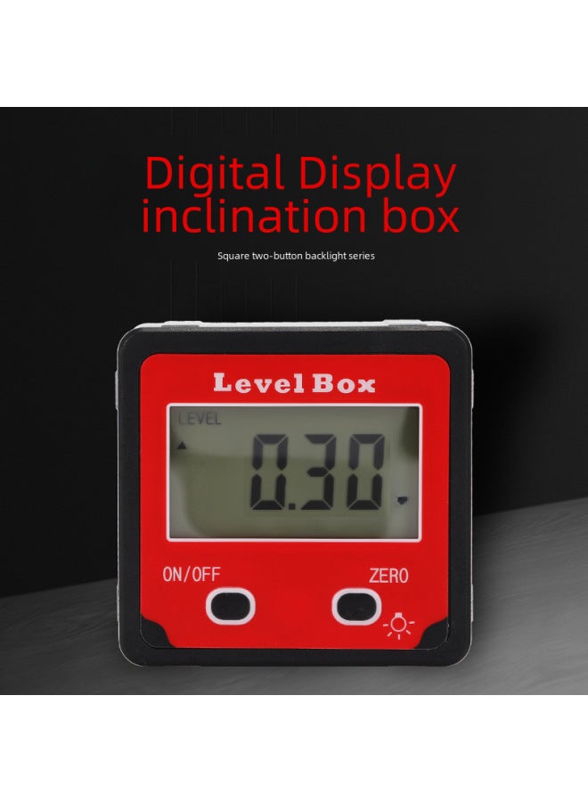 ETOPOO Red 2 Key Inclination Box Digital Display Inclinometer Slope Meter Level Meter Angle Box Protractor-Model:Red Two Buttons (excluding Bag) Dc11-s2 - Image 2