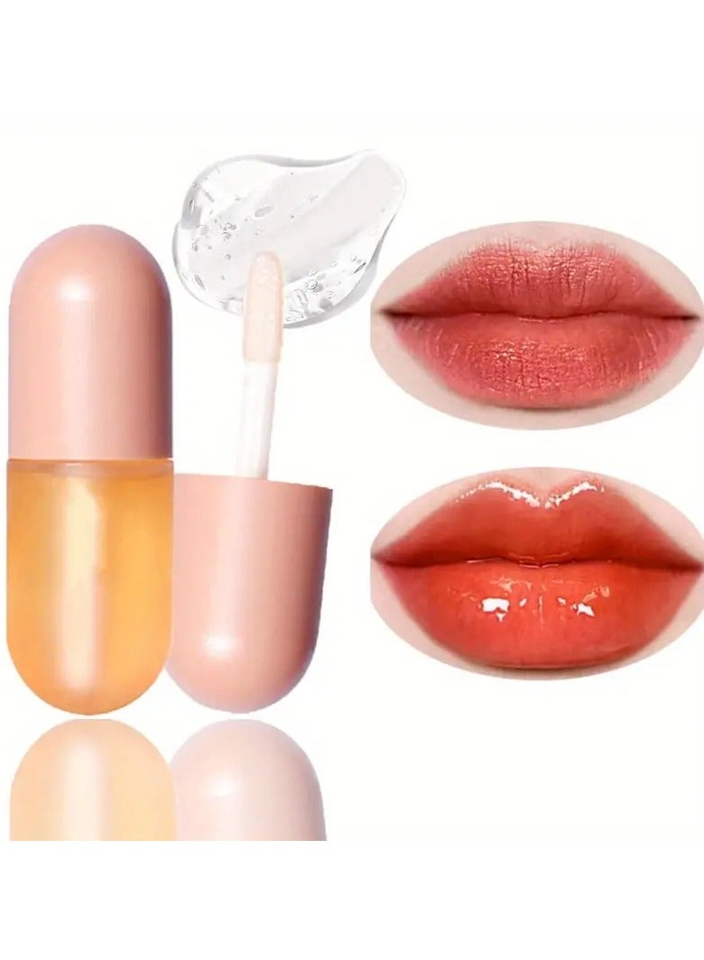 Kiss Beauty Honey Lip Plumper Lip Maximizer Fuller Contain Ginger Essence And Vitamin E Moisturizing Cosmetics Lip Plumper Gloss, Dewy Lip Gloss Ginger  - Image 1