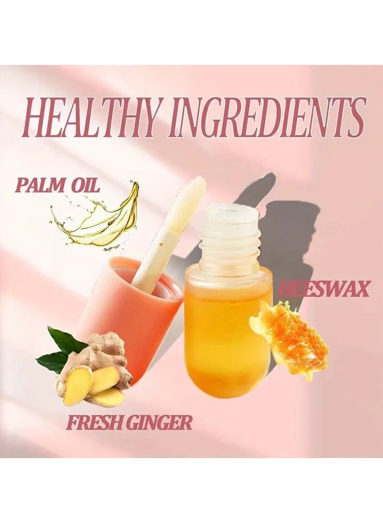Kiss Beauty Honey Lip Plumper Lip Maximizer Fuller Contain Ginger Essence And Vitamin E Moisturizing Cosmetics Lip Plumper Gloss, Dewy Lip Gloss Ginger  - Image 5