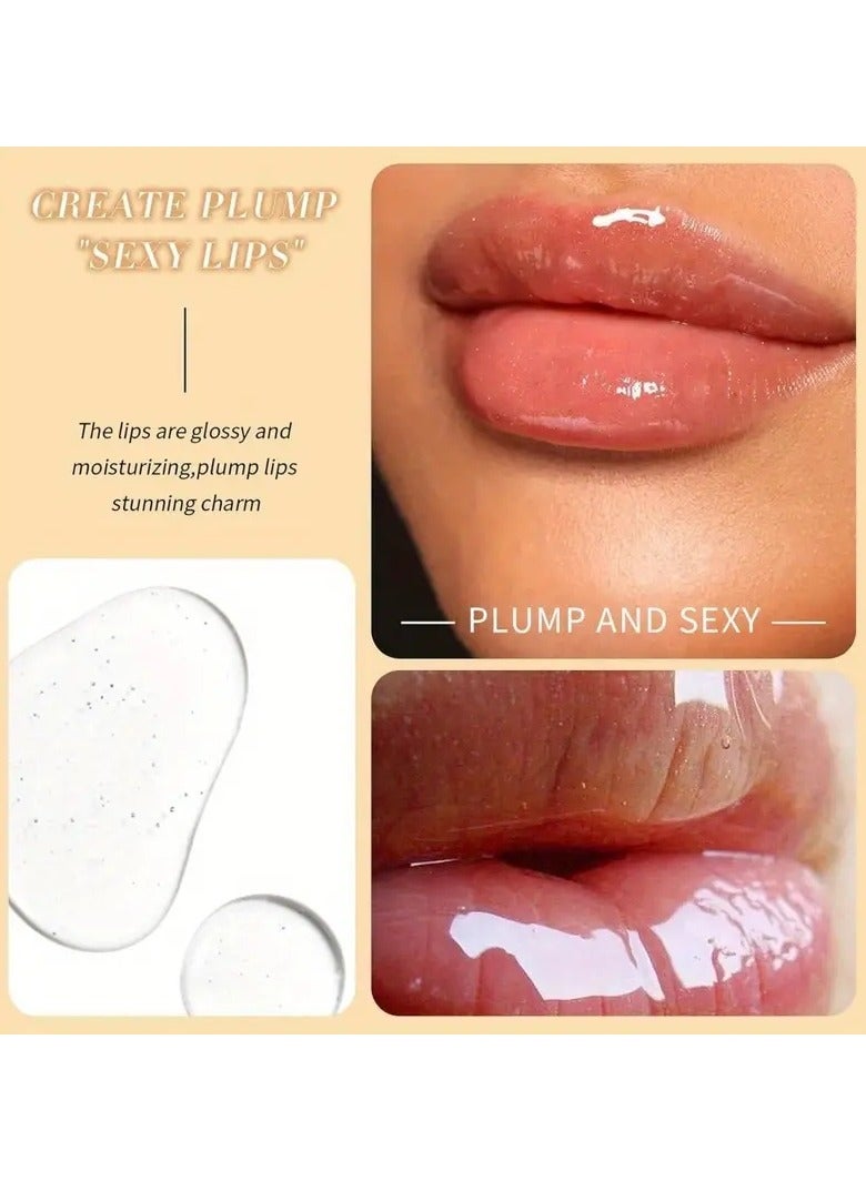 Kiss Beauty Honey Lip Plumper Lip Maximizer Fuller Contain Ginger Essence And Vitamin E Moisturizing Cosmetics Lip Plumper Gloss, Dewy Lip Gloss Ginger  - Image 3