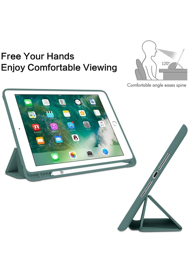 Raxoom iPad 6th Generation Case, iPad 5th Generation Case with Pencil Holder, Premium Folio Folding Stand Smart Auto Wake/Sleep Protective Tablet Case for Apple iPad 9.7" 2018/2017,Midnight Green - Image 3