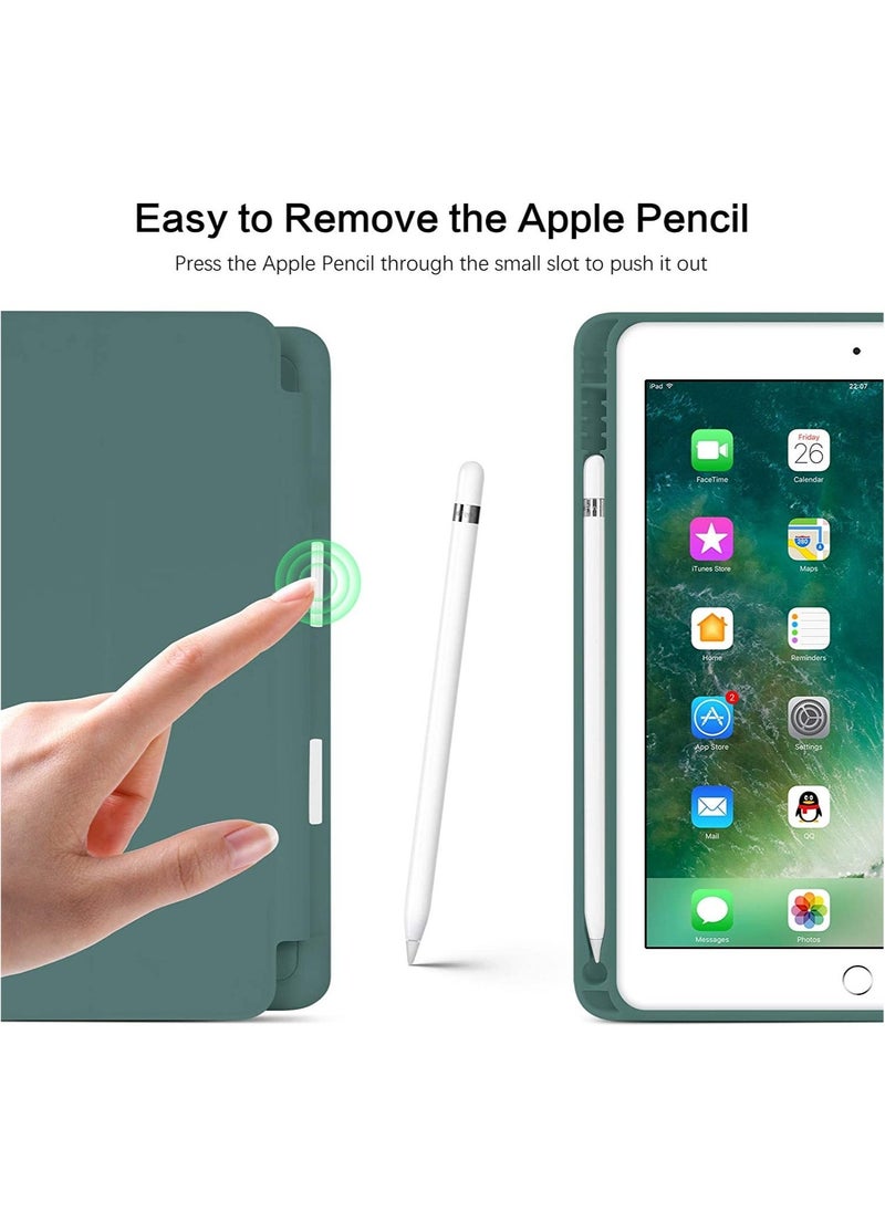 Raxoom iPad 6th Generation Case, iPad 5th Generation Case with Pencil Holder, Premium Folio Folding Stand Smart Auto Wake/Sleep Protective Tablet Case for Apple iPad 9.7" 2018/2017,Midnight Green - Image 1