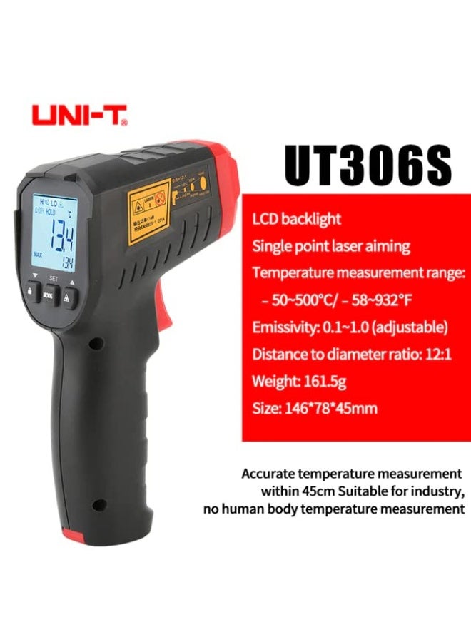 UniT Digital Thermometer UT306S Non-contact industrial Infrared Laser Temperature Meter Temperature Gun Tester-50-500 - Image 2