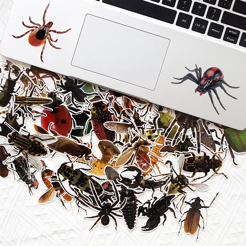Vbglmya 50PCS Realistic Insect Stickers, Transparent Waterproof PET Vinyl Stickers for Scrapbooking Journals Planners Laptops Bottles Crafts for Teens & Adults - Image 2