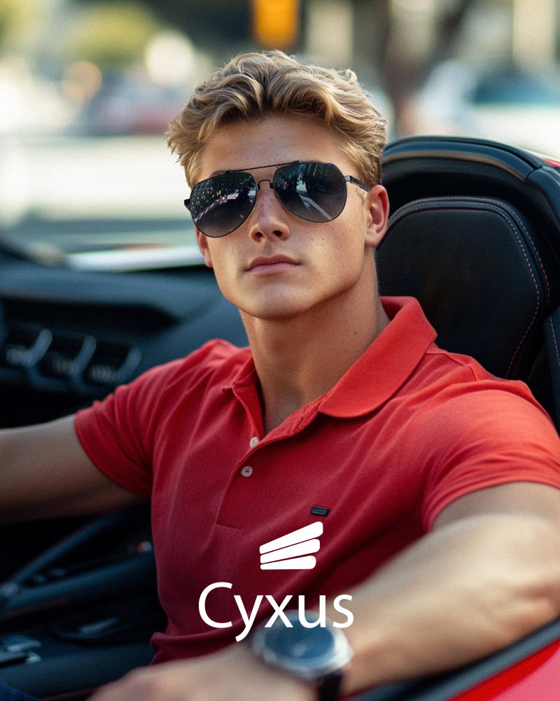 Cyxus Aviator Polarized Sunglasses Men Women,Metal Frame Spring Temples Vintage Retro Style Beach Driving 1048 - Image 2
