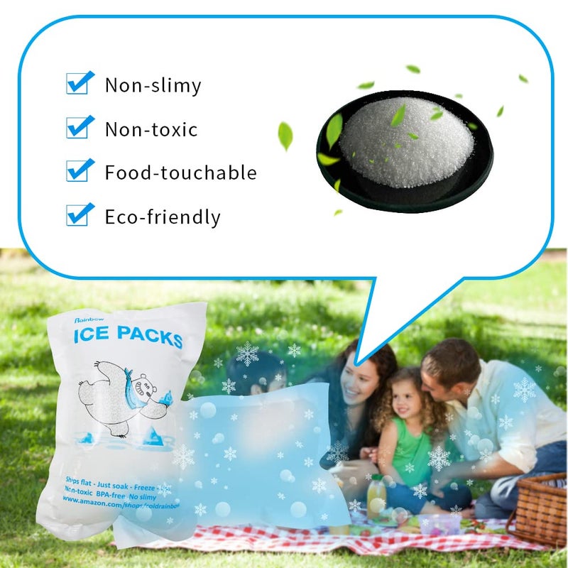 RAINBOW Dry Ice Packs for Shipping Frozen Food - Reusable Ice Packs for Coolers & Lunch Bags â€“ Long Lasting Cold Packs for Transporting Fish, Meats, and More - 20 Packs Included (5.5" x 3.9") - Image 4