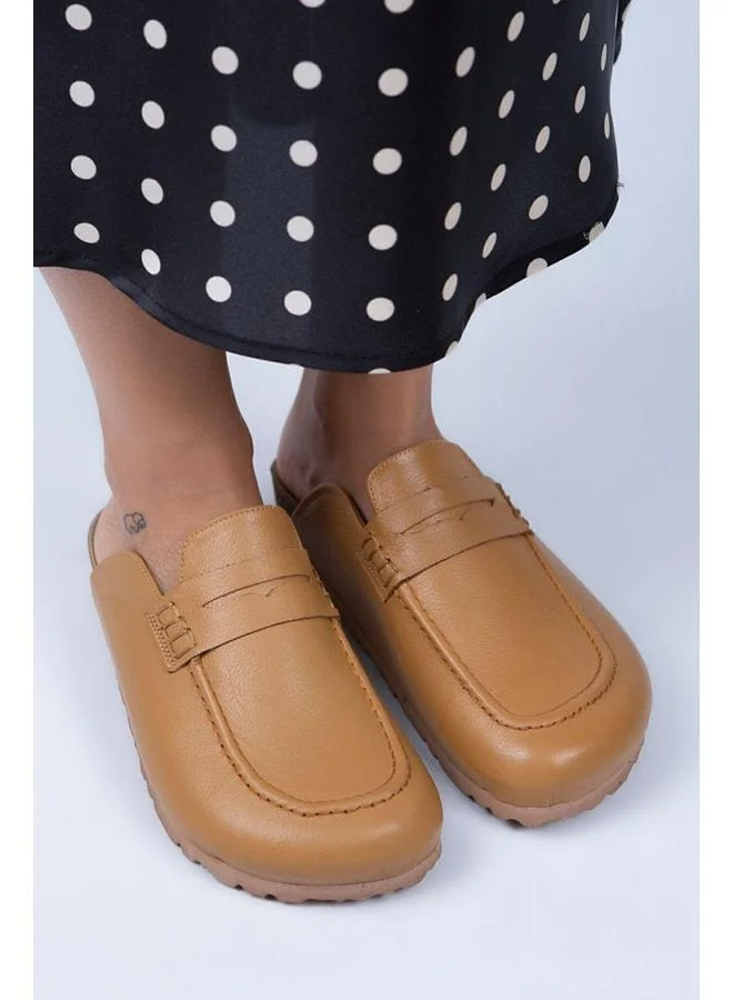 Lori Women's Genuine Leather Slippers in Tan - Brown