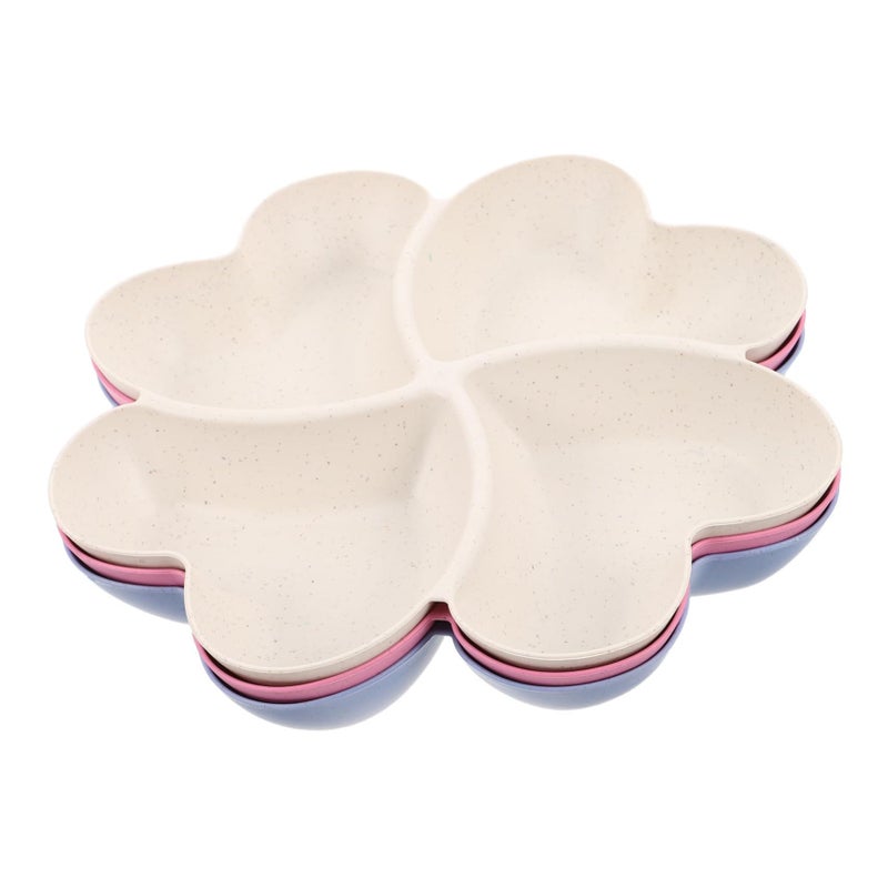 3 Compartment Snack Tray Reusable Plastic Serving Platters for Fruits Appetizers Party - Image 2