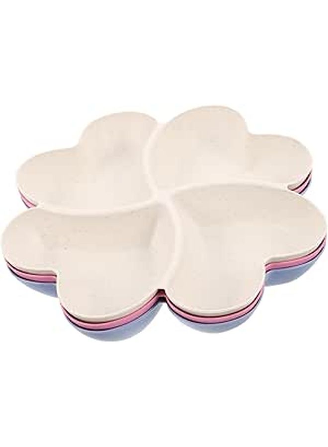 3 Compartment Snack Tray Reusable Plastic Serving Platters for Fruits Appetizers Party - Image 1