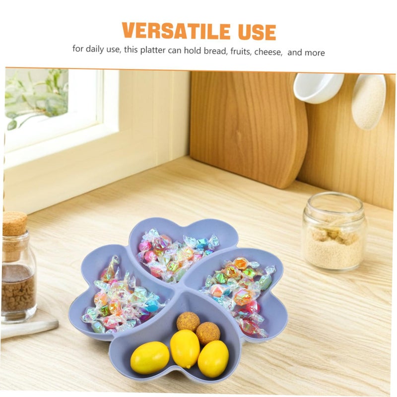 3 Compartment Snack Tray Reusable Plastic Serving Platters for Fruits Appetizers Party - Image 4