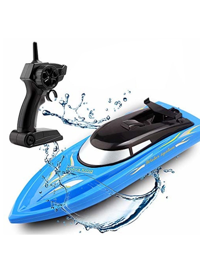 VITION Remote Control Boats, Waterproof Remote Control Boat with 2.4GHz High-Speed Controller – RC Boat for Kids and Adults with Rechargeable Battery (Blue) - Image 1