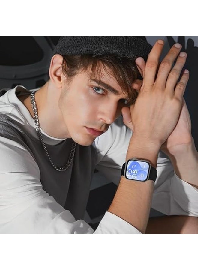 سوار سيليكون رياضي خفيف الوزن متوافق مع ساعة هواوي فيت 3 تصميم انيق ومريح _ أسود - Image 4