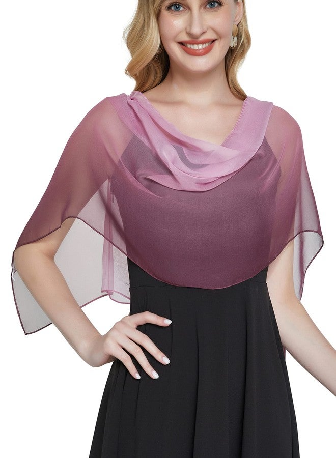 Pantonight Long Chiffon Sheer Scarf Gradient - Shaded Colors Lightweight Scarf For Womens (Color 085) - Image 2
