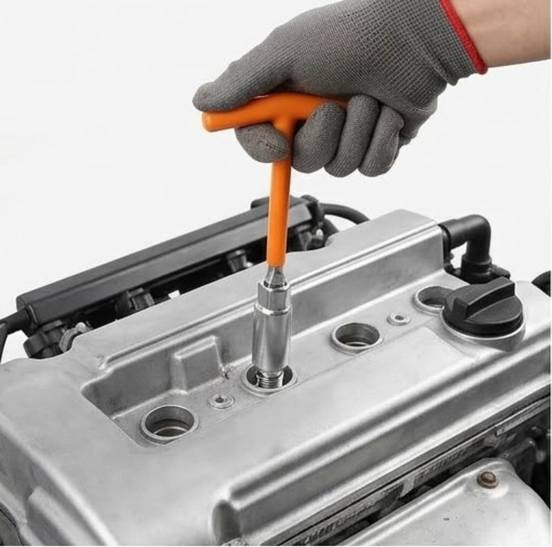Hasanat Essentials 3-Piece Spark Plug Wrench Tool Set with Flexible T-Handle and 21mm Sockets - Image 2