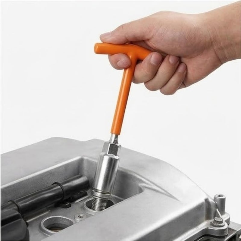 Hasanat Essentials 3-Piece Spark Plug Wrench Tool Set with Flexible T-Handle and 21mm Sockets - Image 5