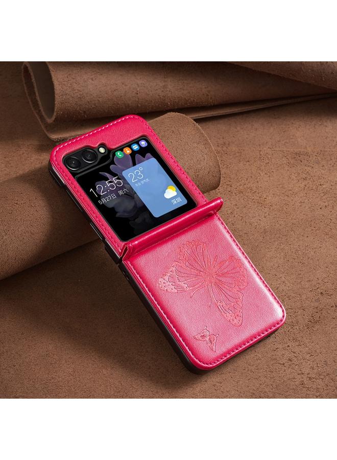 اس-توب جراب جلدي لهاتف Samsung Galaxy Z Flip5 بنقشة فراشتين - Image 5