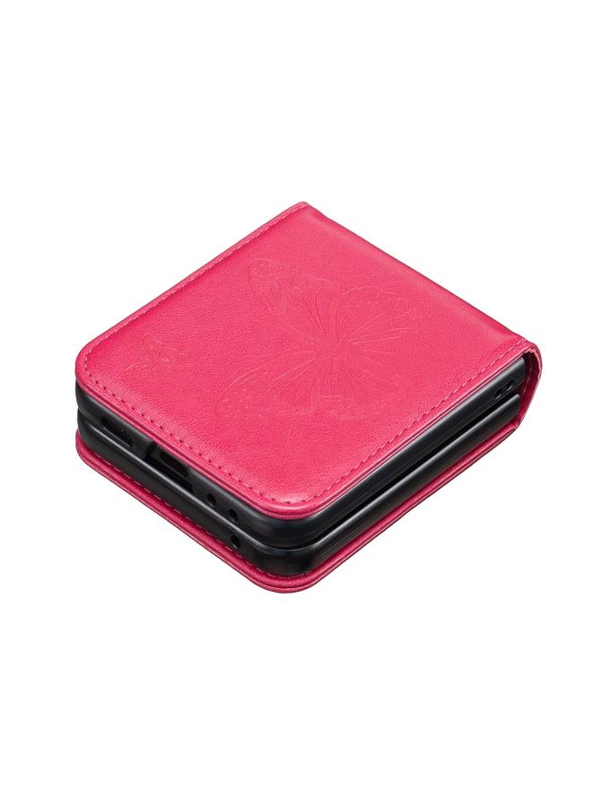 اس-توب جراب جلدي لهاتف Samsung Galaxy Z Flip5 بنقشة فراشتين - Image 3