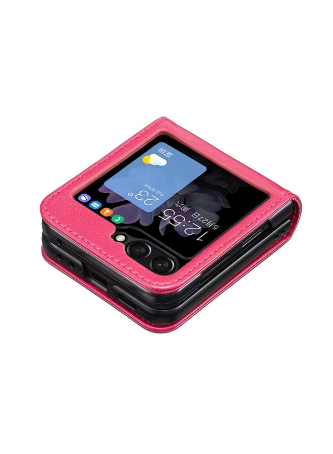 اس-توب جراب جلدي لهاتف Samsung Galaxy Z Flip5 بنقشة فراشتين - Image 4