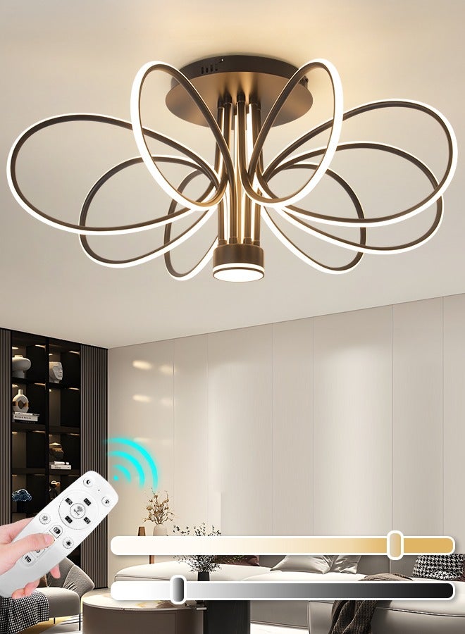 YATAI LIGHTING Modern LED Chandelier, 130W Remote Control Dimmable Light, 34.6in Length, Three Color Temperatures (3000K-6000K), Ideal for Living & Dining Rooms, Bedrooms, 15-20m² Spaces  - Image 1