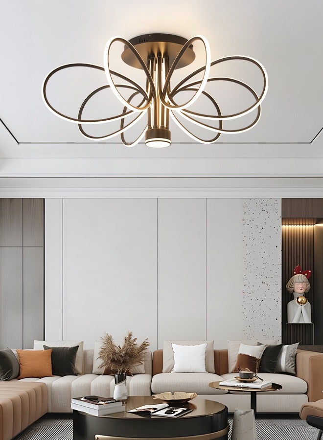 YATAI LIGHTING Modern LED Chandelier, 130W Remote Control Dimmable Light, 34.6in Length, Three Color Temperatures (3000K-6000K), Ideal for Living & Dining Rooms, Bedrooms, 15-20m² Spaces  - Image 2
