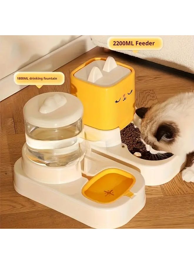 صمام طعام القطط الأزرق علبتين مع مغذي آذان القطط السحابي ونافورة ماء للاستخدام المنزلي - Image 5