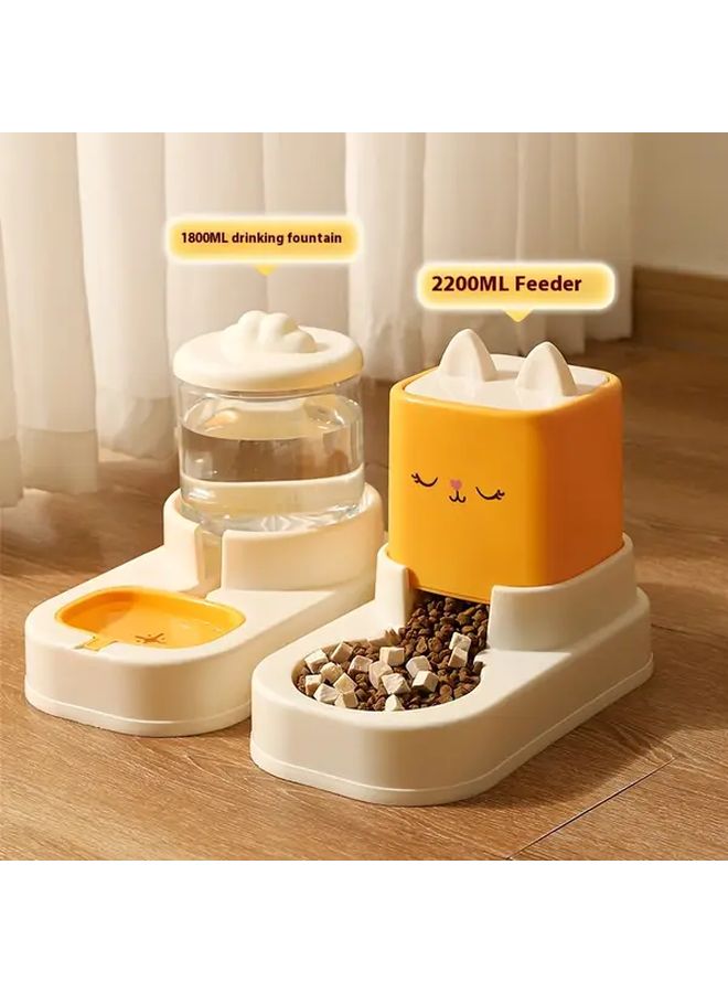 صمام طعام القطط الأزرق علبتين مع مغذي آذان القطط السحابي ونافورة ماء للاستخدام المنزلي - Image 4