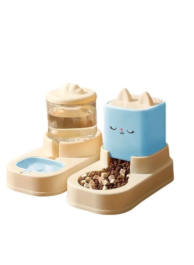 صمام طعام القطط الأزرق علبتين مع مغذي آذان القطط السحابي ونافورة ماء للاستخدام المنزلي - Image 1