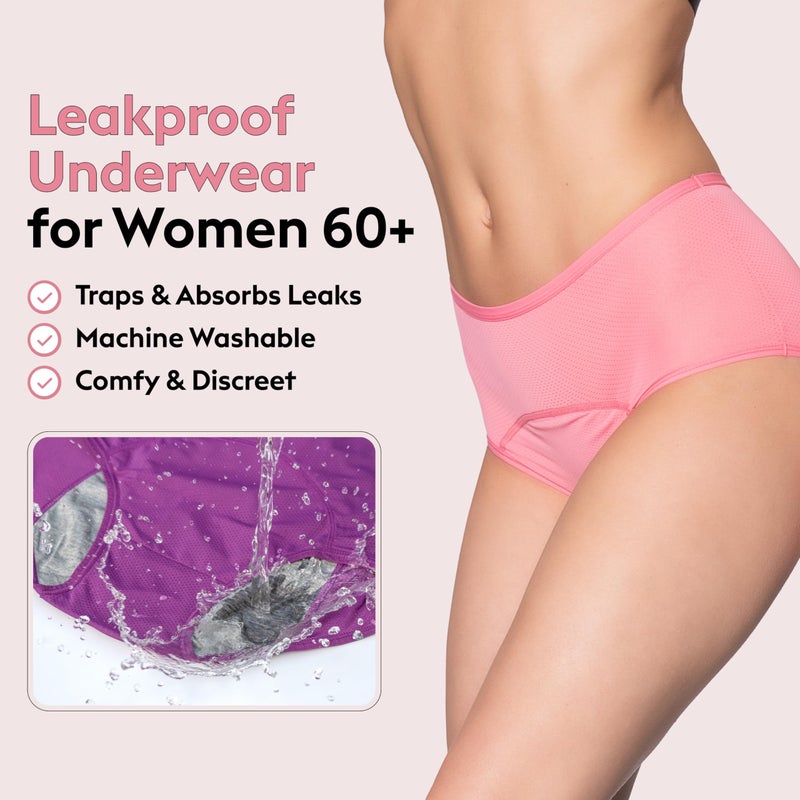 Everdries Washable & Reusable Incontinence Underwear for Women Over 60 - Leakproof, Discreet, Absorbent, Machine-Washable Panties (Original, XXL, Pack of 5) - Image 2