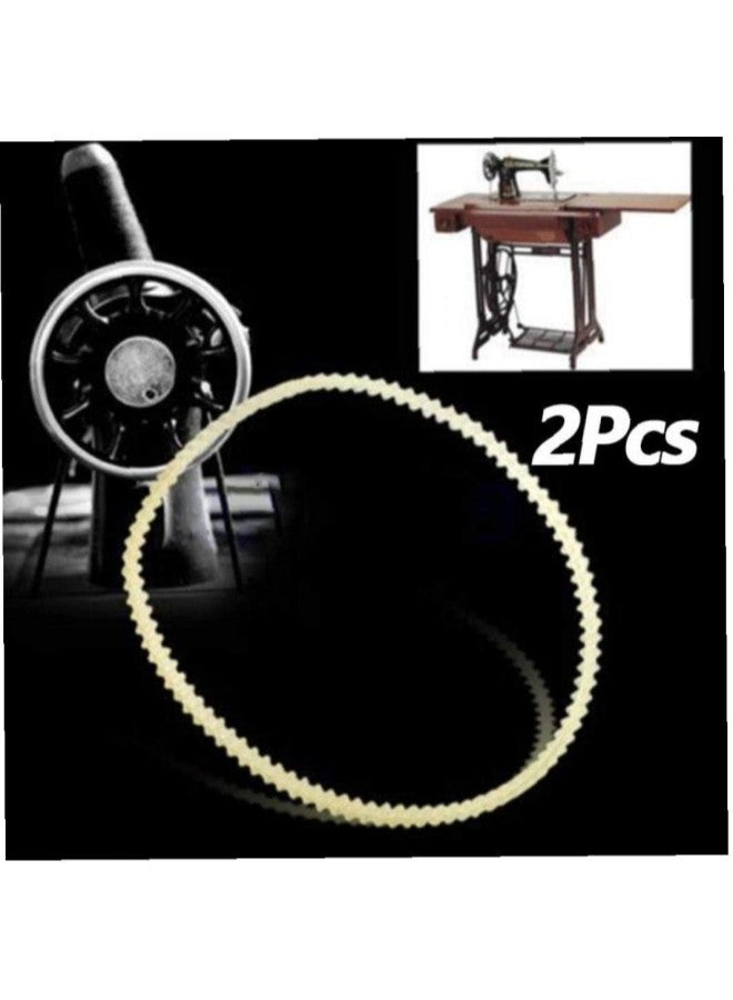 2 PCS Home Sewing Machine Motor Serrated Belts Nylon Beige Sewing Machine Belts 32cm - Image 2