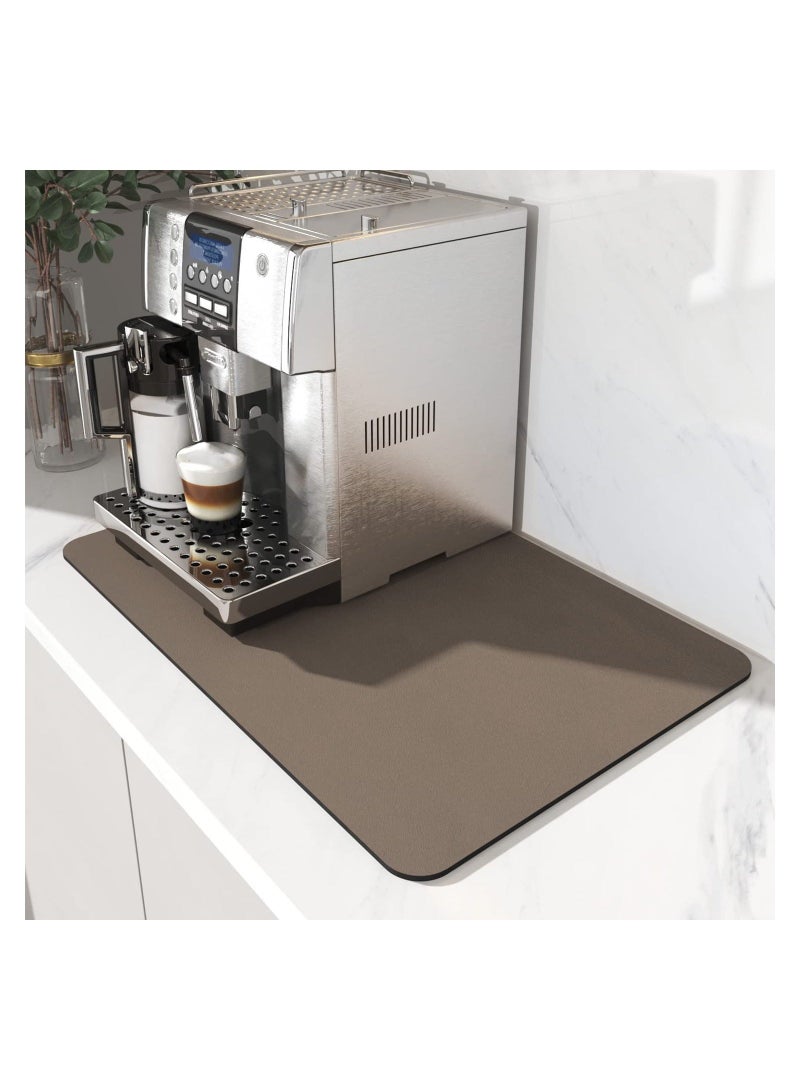 Y&D Coffee Mat Kitchen Counter Absorbent Dish Drying Easy Clean Heat Resistant Multiple Usage Machine Rack Brown  - Image 1