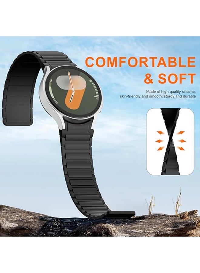HablTech Magnetic Silicone Sport Band Compatible with Samsung Galaxy Watch 7 6 5 4 Active 2 FE 40mm 44mm 45mm 47mm 46mm 43mm 42mm No Gap Strap for Men Women Everyday Use - Image 2